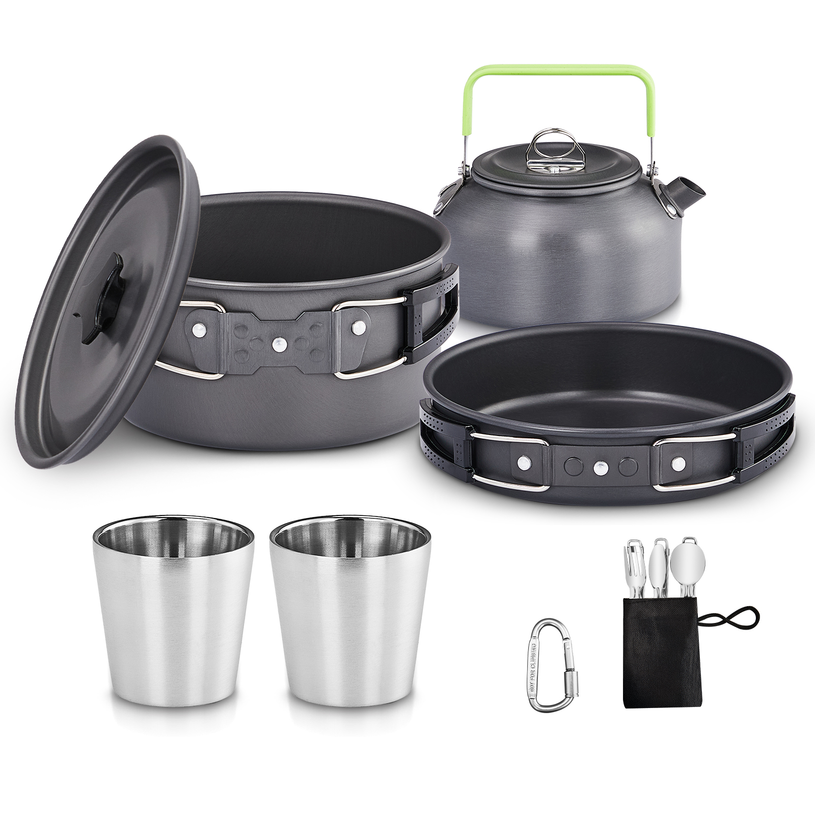Zimtown Camping Cookware,Camping Gear Set,Lightweight,Compact for Outdoor Backpacking Camping,Outdoor Kitchen, Picnic,Hiking and Fishing