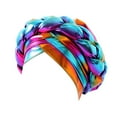 thumbnail image 2 of Bunenne Turbans for Women Head Wraps for Women Head Scarf Women Beading Braid Hat Muslim Ruffle Cancer Wrap Cap Sleep Caps Satin Lined Hair Bonnets Head Coverings for Women Multi-color One Size, 2 of 2