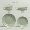 thumbnail image 4 of over&back Rim Dinnerware Set - Stoneware Dishes - Comes with 4 Dinner Plates, Salad Plates, Cereal Bowls, and Dinner Bowls - 16-Piece All-Occasion Place Settings - Serves Four - Semi-Matte Sage, 4 of 8