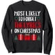 thumbnail image 1 of MOST LIKELY TO OLVER THE LYRICS ON CHRISTMAS Divertida sudadera, 1 of 5