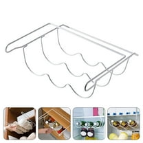 TABLZONE White Iron Fridge Bottle Storage Rack Organizer for Home Kitchen Drinks Holder