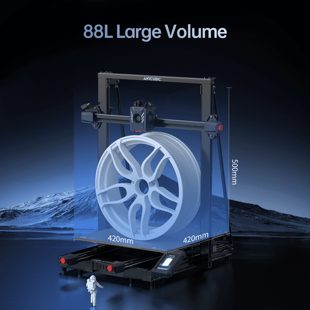 Anycubic Kobra 2 Max Imprimante 3D Grand Volume d'Impression à Grande  Vitesse de 500 Mm / S avec Contrôle Automatique du Flux de Compensation des  Vibrations, Grande Taille 420x420x500mm 