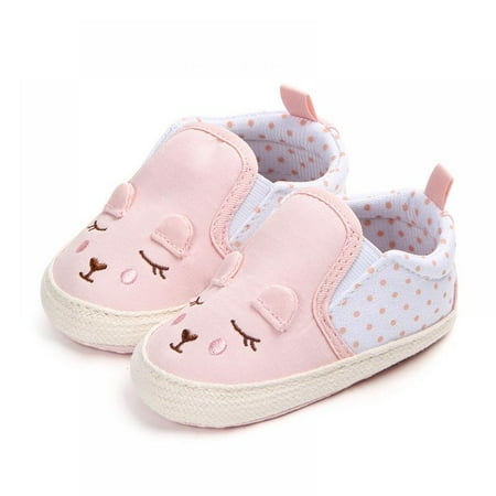 

Wuffmeow Baby Anti-slip Cartoon Shoes for Girls Kids Soft Sole First Walkers Casual Walking Crib Shoes