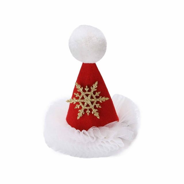 Décorations de Noël, Petits Chapeaux et Jupes à Sequins Rouges, Pinces à Cheveux de Noël