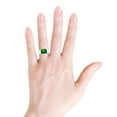 thumbnail image 4 of ANGARA Lab Grown Emerald-Cut Emerald Signet Ring for Women in 14K White Gold (Size-10x8mm) | May Birthstone Jewelry for Her | Lab-Grown Emerald Engagement Ring, 4 of 8