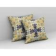 thumbnail image 4 of 20" X 20" Yellow And Blue Floral Blown Seam Suede Throw Pillow, 4 of 4