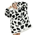 thumbnail image 1 of Oversized Hooded Blanket Sweatshirt with Kangaroo Pocket  Printing Flannel Sherpa Blanket Double Layer  Super Soft Warm Cozy Wearable Thick Hoodie One Size Fits All - Mother & Daughter Gi, 1 of 6