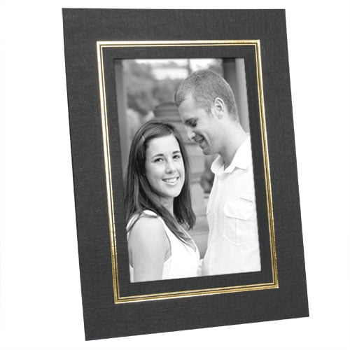 Cardboard Easel Picture Frames 5x7 Black w/Gold Foil Border (25 Pack)