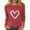 Wine B, variant on Women 3/4 Sleeve Sweater Tops Heart Printed Crew Neck Rib-knit Pullover Casual Tee Shirt Valentines Day Clothes (XL, Black C)