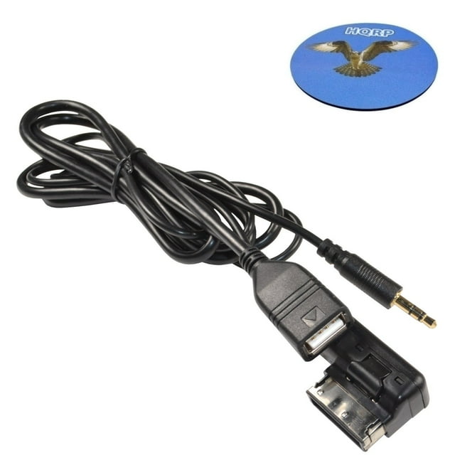 HQRP MDI AMI MMI Interface USB / AUX Cable for Audi A4 S4 A4L Avant 2009-2015; RS4 Avant 2013-2015 plus HQRP Coaster