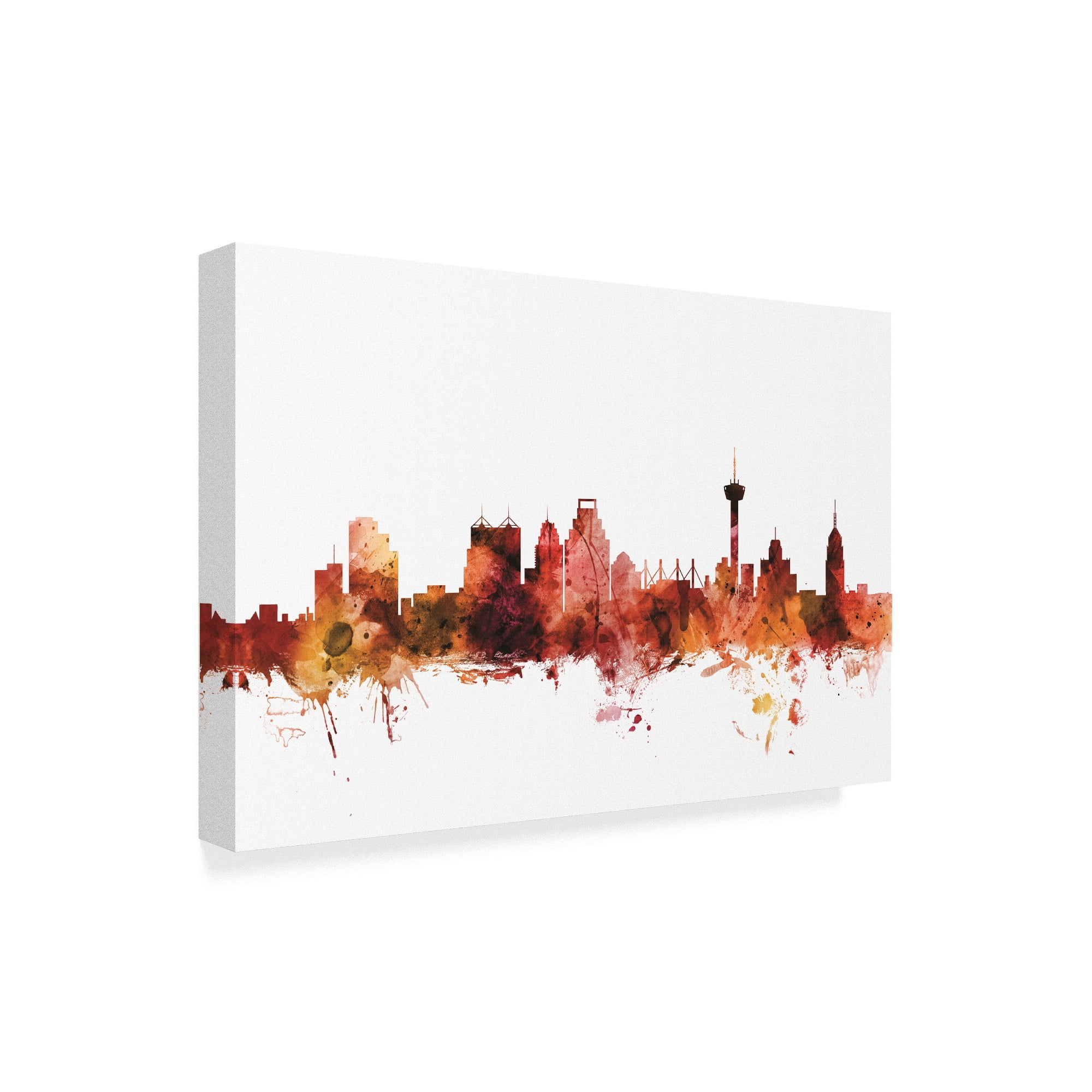 Trademark Fine Art 'San Antonio Texas Skyline Red' Canvas Art by Michael Tompsett