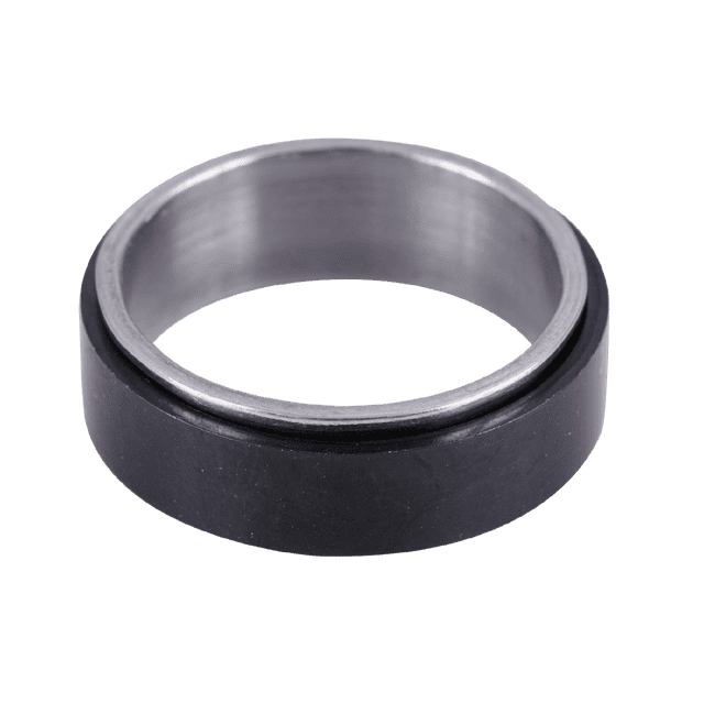 Anillo Hombre Anti Ansiedad LUCKMAN, Acero Inoxidable, Modelo Axel negro 9