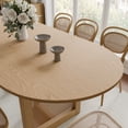 thumbnail image 5 of MAYEERTY Wood Oval Dining Table, Mid-Century Modern Dining Table with Rattan Legs, 79"x33.5"x30", Wood Color, 5 of 9