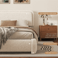 thumbnail image 2 of VIPLOV Full Size Boucle Bed Frame, Cloud Upholstered Platform Bed with Height Adjustable Headboard & Soft Rounded Corners, No Noise Free, Easy Assembly,Beige, 2 of 8