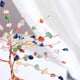 thumbnail image 2 of Xiao Hua pieza de adorno de árbol de la vida con hoja de piedra triturada natural de colores mixtos, base de piedra cruda natural rosa, artesanía, adorno decorativo de escritorio para el hogar, 2 of 5