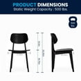thumbnail image 6 of BizChair Set of 2 Commercial Grade Solid Wood Dining Chairs with Curved Oval Backrests in Black, 6 of 15