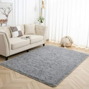 Lochas Soft Rug Indoor Modern Area Rugs for Living Room Bedroom Carpet Home Decor,4'x5.3',Gray