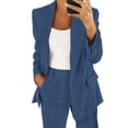 thumbnail image 5 of Autumn Business Casual Two Piece Suit For Women Polyester Jackets With Wide Leg Pants Wrinkled Resistant Office Wear Set, 5 of 9