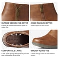 thumbnail image 2 of Botines SUEDI para mujer, botines planos, casuales, cortos, cómodos, botas para caminar para mujer, color marrón, talla 7, 2 of 7