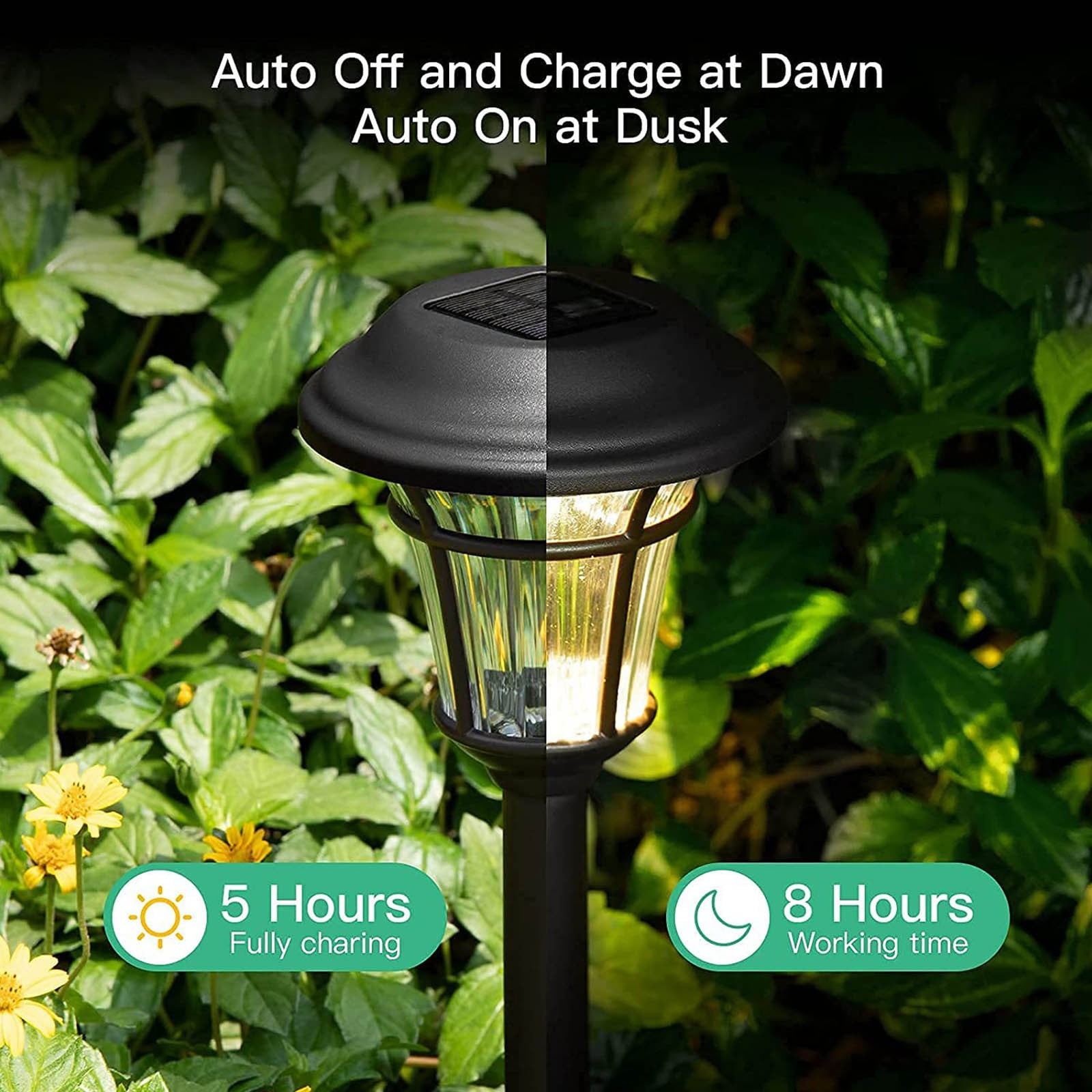 YZEGDCH Garden In-ground Pathway Lights Landscape Lighting,6 Pack Outdoor Solar Garden Ground Light Solar Garden Light for Lawn,Pathway,Driveway,Front,Back Door