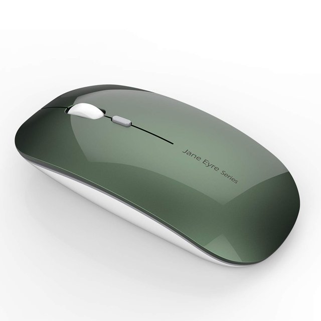 Ratón inalámbrico Uciefy Q5 Slim recargable de 2,4 G verde negruzco