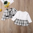thumbnail image 4 of Kiapeise Toddler Baby Girls Winter Clothes Plaid Coat Tops+Tutu Dress Formal Outfits, 4 of 9