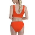 thumbnail image 3 of Picia Orange Women's High Waisted Bikini Scoop Neck Swimsuit Two Pieces Bathing Suit-Small, 3 of 8