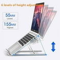 thumbnail image 2 of Laptop Stand for Desk, Adjustable Laptop Riser ABS+Silicone Foldable Portable Laptop Holder, Ventilated Cooling Notebook Stand for 10-15.6” Laptops, 2 of 8