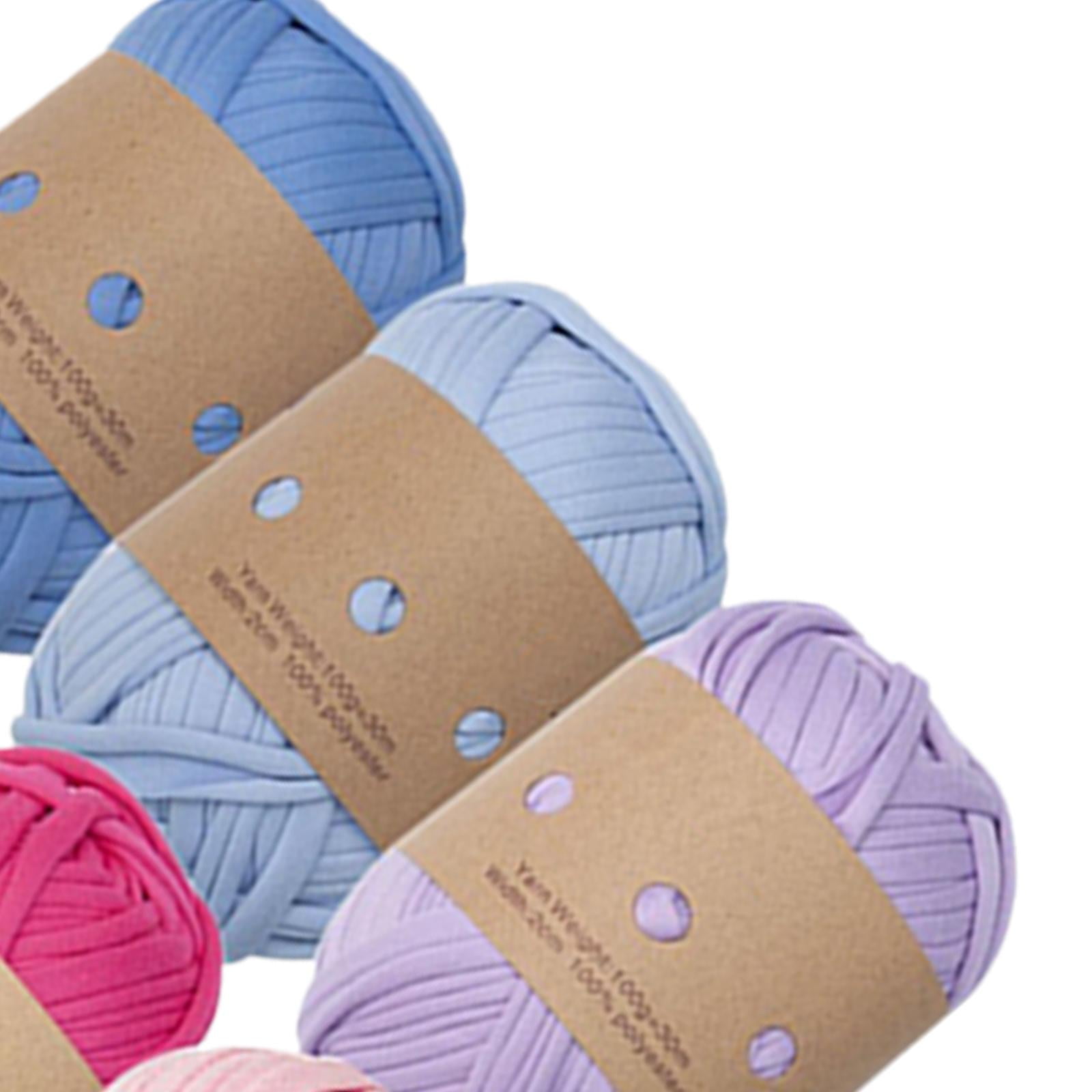 Wxqbjtam 6 Pieces Knitted Yarn Spaghetti 3M Cushion Elastic 6 Colors Rugs Home Decor Yarn A