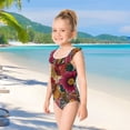 thumbnail image 5 of Girls Ruffled One Piece Swimsuit Summer Beach Vacation Swimwear Tank Swimsuit Flowers and Zebra Print, 5 of 8