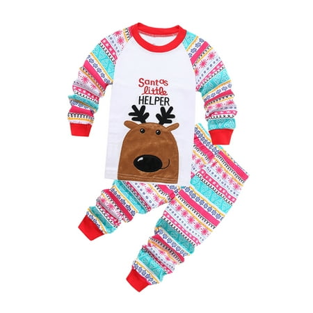 

Baloco Child Kids Girls Boys Christmas Outfits Xmas Tops Pants Sets Santa Elk Snownan Pyjamas Sleepwear Nightwear