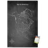 Chalk Map - North America Wall Poster, 14.725" x 22.375"