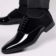 thumbnail image 2 of YUEHUA Men's Oxfords Pointed Toe Lace Ups Shoes Supple Full-Grain Leather for Men, 2 of 10