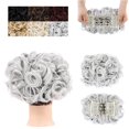 thumbnail image 1 of Peignes Chignons Pièce de Cheveux Plat Bouclé Chouchous Synthétiques Extensions de Cheveux Pince en Queue de Cheval Postiches pour Femmes (Gris Platine -#33A), 1 of 6