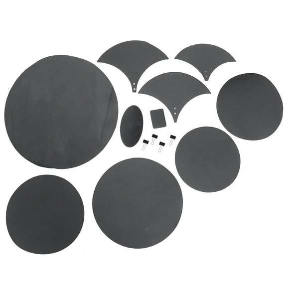 MERRYHAPY 14-Piece Drum Mute Pads Set Black Professional Drum Practice Accessories for Quiet Playing