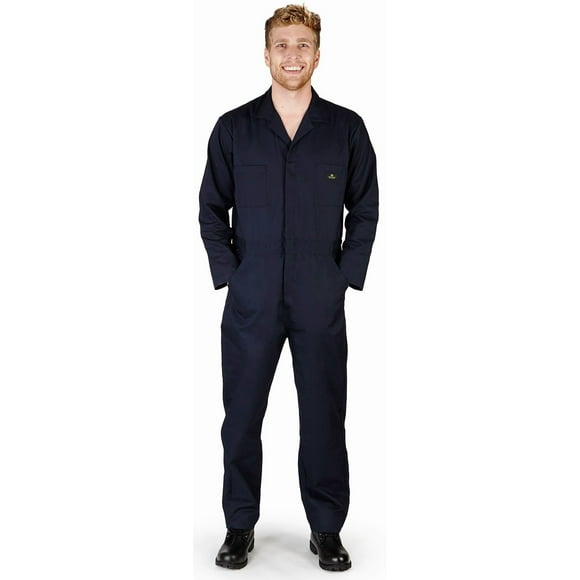 NATURAL WORKWEAR - Mens Tall Long Sleeve Basic Blended Coverall, Navy 38092-SmallTall-FBA