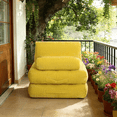 thumbnail image 3 of Leumius Folding Sofa Bed,Corduroy Fabric Convertible Sleeper Sofa Chair with Back Support and Pillow,Boneless Foldable Mattress Futon Chair Bed Floor Sofa for Living Room Bedroom,Yellow, 3 of 11