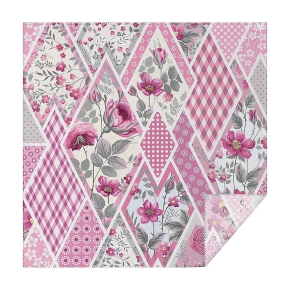 Pioneer Flower Floral Print Pattern Square Tablecloth,Waterproof Square Table Cover,Wipeable Spillproof Washable Table Cover for Home Kitchen Party Decor 42"X42"(107x107cm)