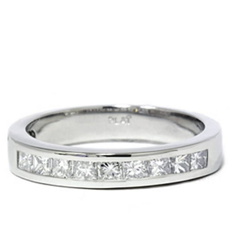 Platinum Princess Cut Diamond - 950 Platinum 5/8ct Princess Cut Diamond Wedding Ring
