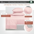 thumbnail image 6 of Pizuna Cotton Short King Bed Sheet Set, Hotel Quality Sateen, 400 Thread Count, Fits Mattress up to 15” – Light Pink, 6 of 6