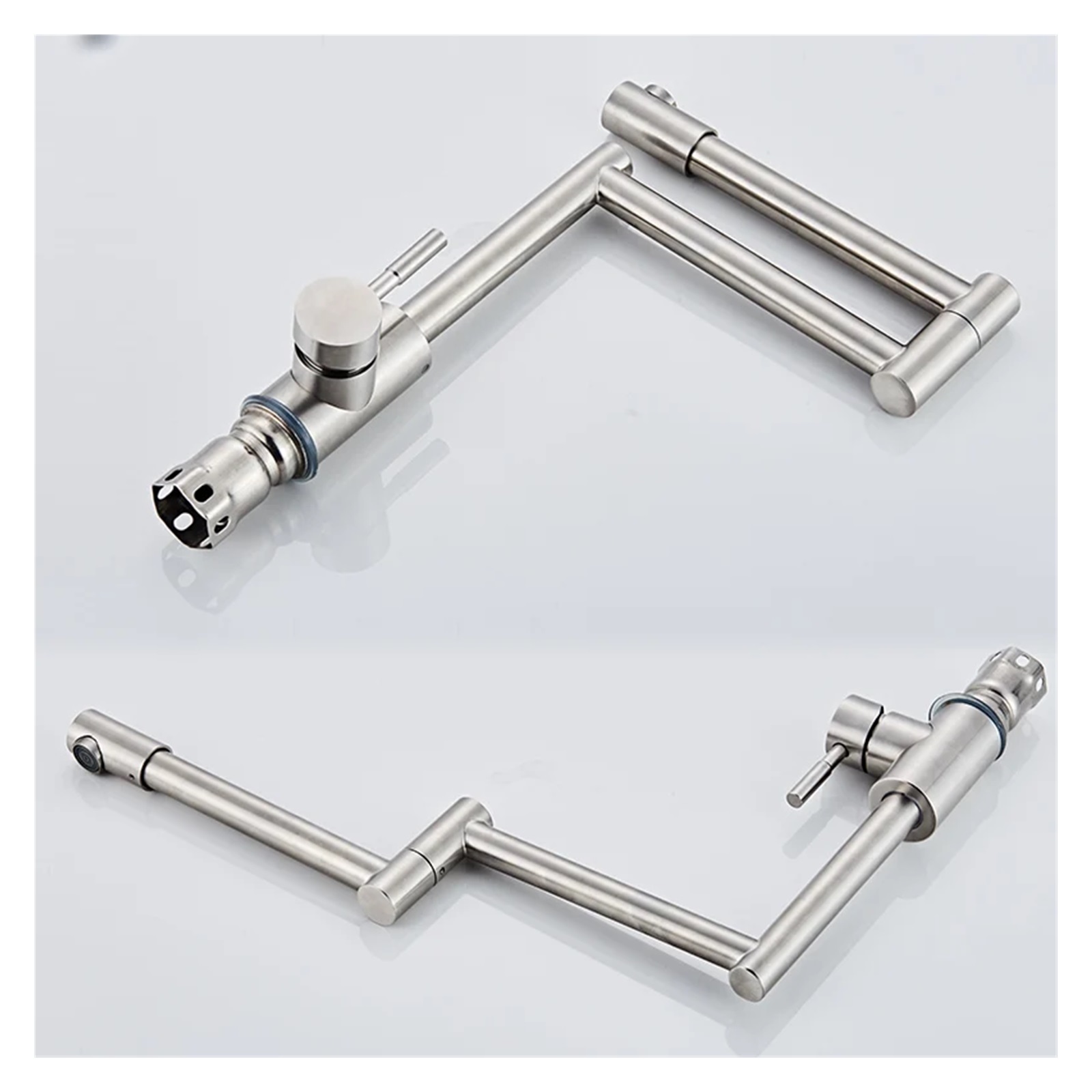 304 Stainless Steel Lead-free Folding Kitchen Faucet,Mixer 360 Degree Swivel Single Handle Nickel Kitchen Sink Basin Taps ,Versatile Features