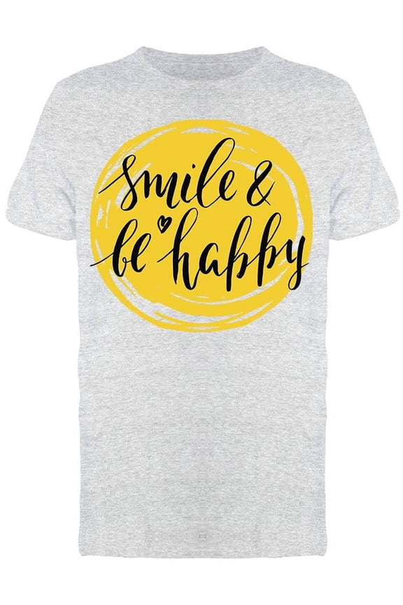 Smile Be Happy Encircled Yellow Tee Men's -Image by Shutterstock