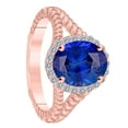 thumbnail image 2 of AoneJewelry Oval-Shape Created Tanzanite 2.00 Ct. Gemstone Diamond Ring In Solid Gold, 2 of 4