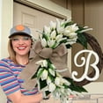 Hesroicy Last Name Wreath Pendant Easy to Hang 40cm Front Door Wreath