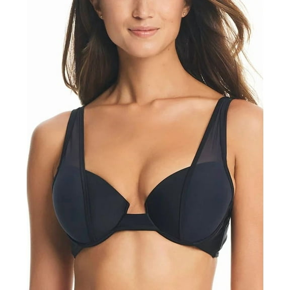 Bar III BLACK Natural Beauty Balconette Bikini Swim Top, US Large