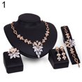 thumbnail image 2 of Besufy Women Jewelry Set Wedding Bracelet Necklace Jewelry Set Clear Crystal Statement Ring Earrings, 2 of 6
