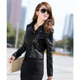 thumbnail image 2 of Fashion Newest Women Leather Motorcycle Zipper Collar Punk Coat Biker Jacket Outwear, 2 of 6