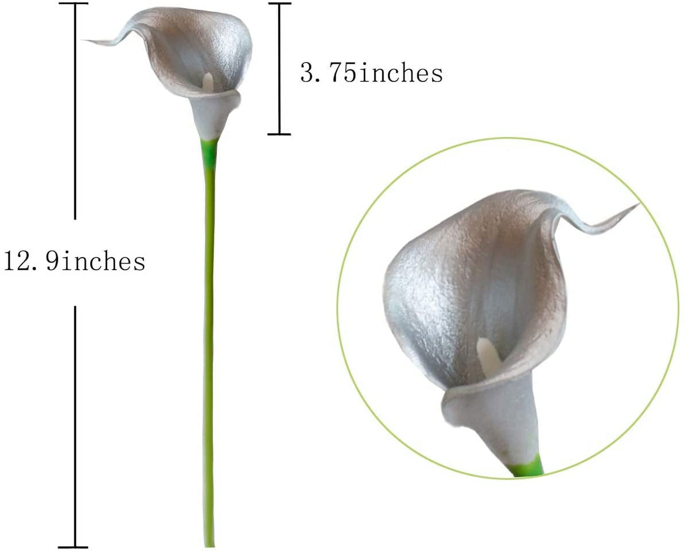 20Pcs Artificial Calla Lily Flower Real Touch Latex Flowers for DIY Wedding Bouquet Party Home Decor (Pure White)
