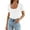 White, variant on Women Short Sleeve Square Neck T Shirts 2024 Summer Slim Fitted Ribbed Knit Basic Casual Tee Tops Athletic Wear Women Graphic T Shirts for Women Short Sleeve Active Wear Workout Tees Women Large Woman