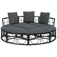 thumbnail image 4 of vidaXL Outdoor Lounge Bed without Canopy Black Poly Rattan, 4 of 5